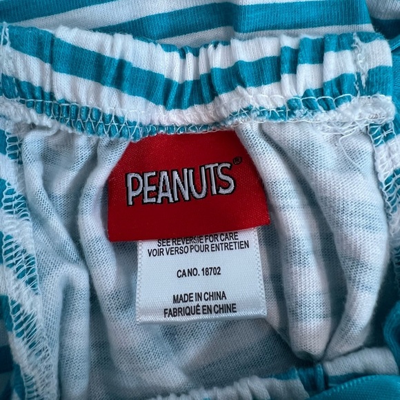 Peanuts Snoopy & Woodstock Striped Aqua & White Romper Baby Girl 3-6M - Picture 4 of 5